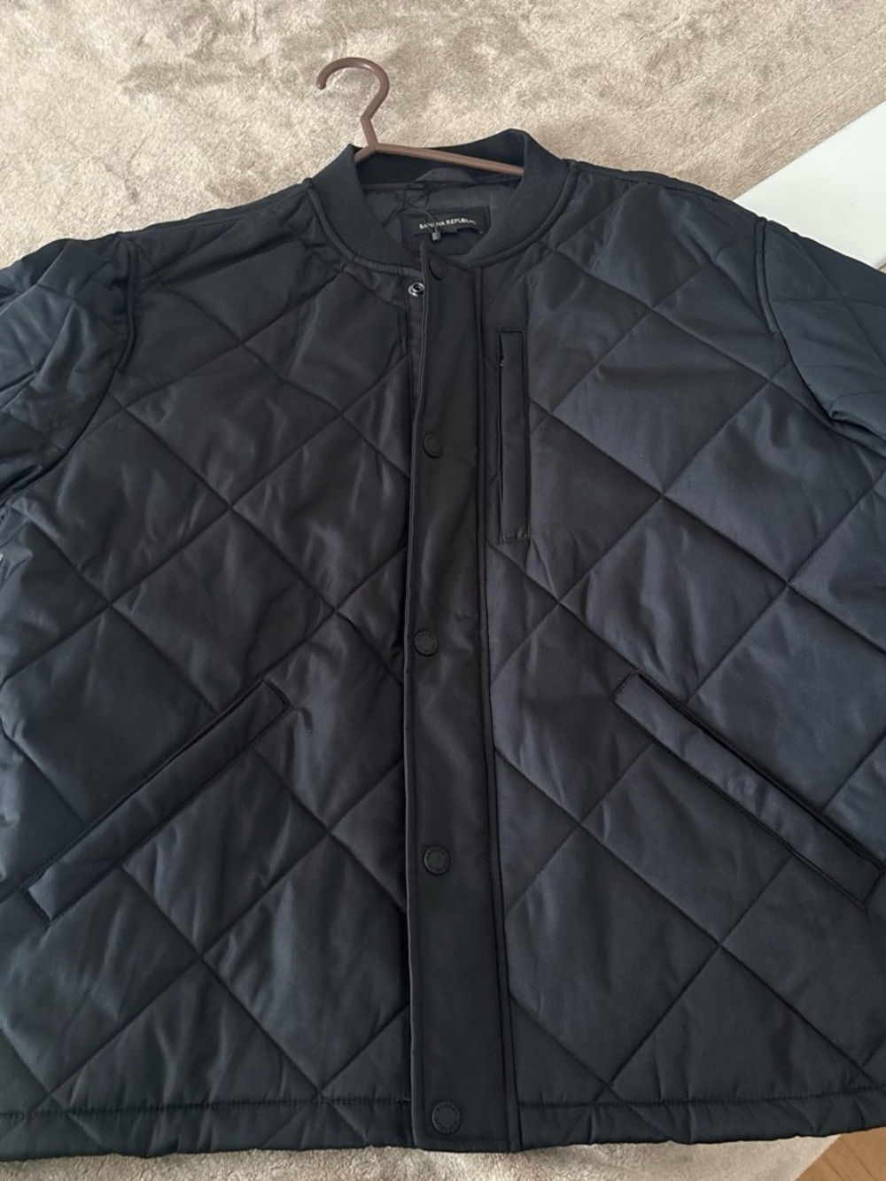 Banana Republic Black Quilted Bomber Jacket